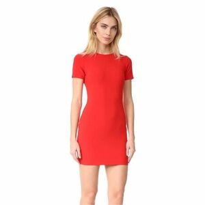 Revolve Likely Scarlett Manhattan Dress 6 Mini Red Short Sleeve